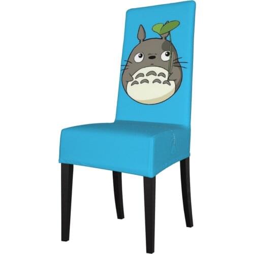 Totoro Plush Chair Cover Spandex Elastic Chair Slipcover Case Stretch Chair Covers for Wedding Hotel Banquet Dining Room