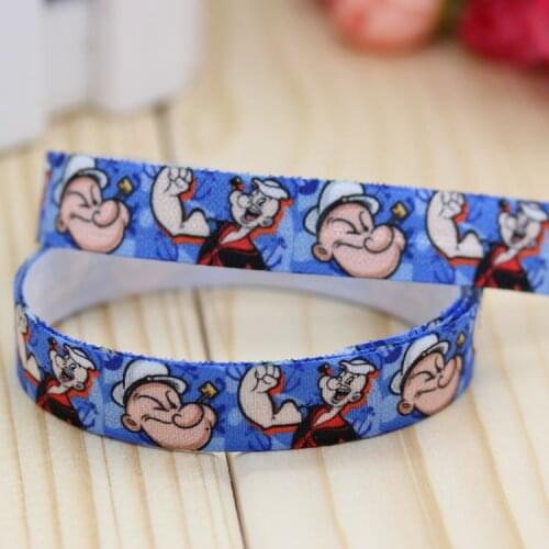DHK 5/8'' 5yards Fold Over Elastic FOE cartoon printed headband hair band diy decoration OEM Wholesale C312