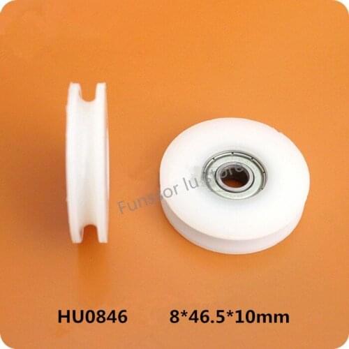 Fixmee 4pcs 8*46.5*10mm 608ZZ U Groove Guide Pulley Sealed Rail Ball Bearing