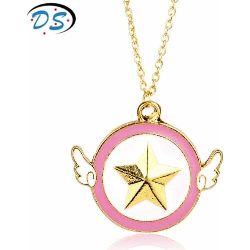 Card captor Sakura Necklace version stars Pocket Watch Pendant Women Accessories Girls Choker Necklace Kids Gift