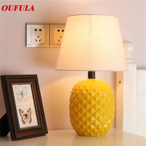 8M Ceramic Table Lamps Pineapple Desk Luxury Modern Contemporary Fabric for Foyer Living Room Office Creative Bed Room Hotel