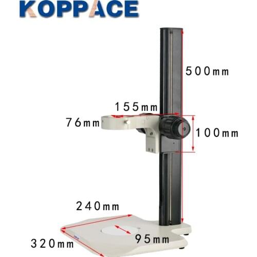 KOPPACE Microscope Bracket Lens Diameter 76mm Microscope Focusing Bracket 400mm Working Stroke