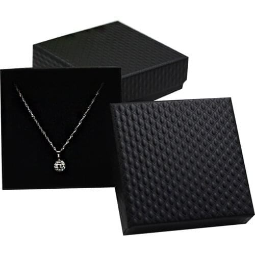 Box For Jewelry 10*10*3.5cm Black 20pcs/lot Square Pendant Necklace Packaging Boxes Gift Storage Jewelry Display Boxes