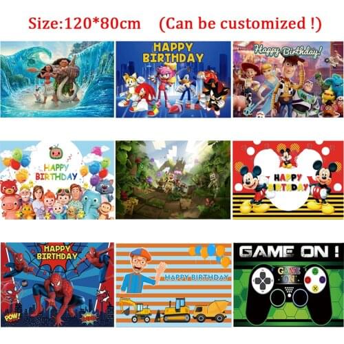Hot Cartoon Toy Story/Mickey Mouse Theme backdrops for photographers vinyl cloth birthday party decor blackground 120*80cm
