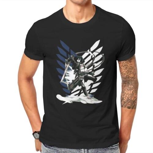 Attack On Titan Eren Yeager TShirt for Men Shingeki no Kyojin Cool Humor Summer Tee T Shirt High Quality Trendy Loose