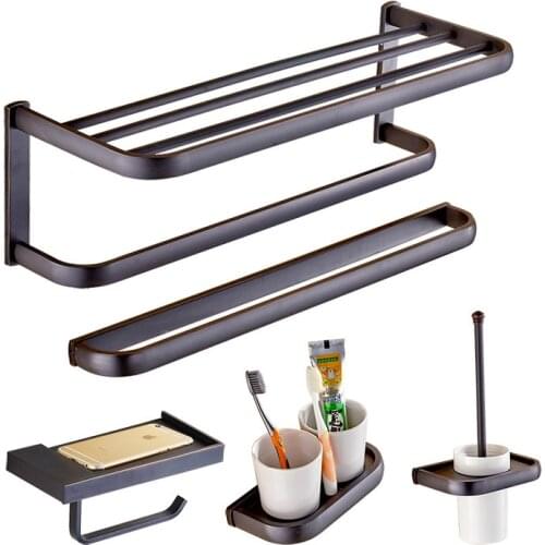 Bathroom Hardware Set,Total Brass Paper Holder,Towel Bar,Towel Rack,Toilet Brush Holder, Corner Shelf Bathroom Accessories Set