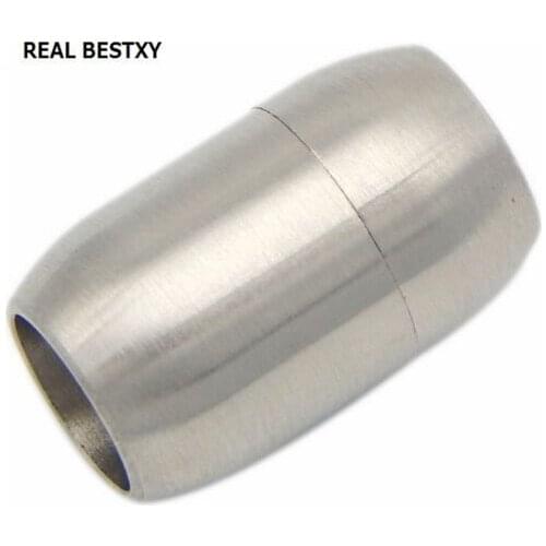 REAL BESTXY 10pc/lot 316L Stainless Steel6mm Big Hole Size Magnetic Clasp Fit Leather Bracelet Connector for DIY Bracelets