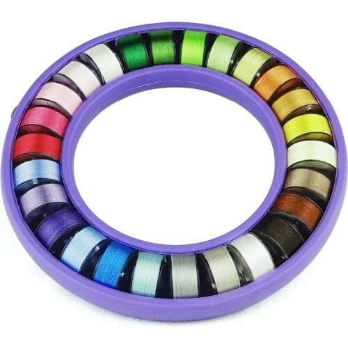 SIZE A /CLASS 15 /SA156 PREWOUND BOBBIN THREAD 60wt Filament Polyester EMBROIDERY Threads 26-Pack Set with Bobbinsaver/Holder