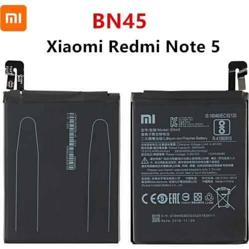 Xiao mi 100% Orginal BN45 4000mAh Battery For Xiaomi Redmi Note 5 Note5 BN45 High Quality Phone Replacement Batteries