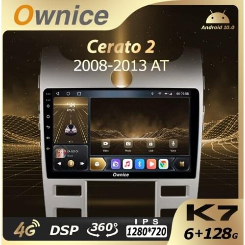 Ownice Android 10.0 K7 Car Auto Radio for KIA Cerato 2 2008-2013 6G+128G 8 Core 360 Panorama 5G Wifi 4G LTE Atmosphere Lamp