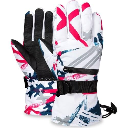 Thermal Ski Gloves Men Women Winter Fleece Waterproof Warm Snowboard Snow Gloves 3 Fingers Touch Screen for Skiing Riding