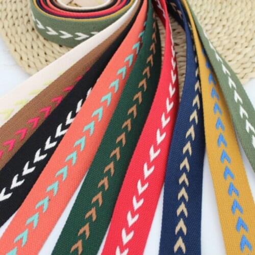 3 Meter 38mm Wide Thick Color Jacquard Canvas Cotton Belt Bag Portable Belt Binding Rope