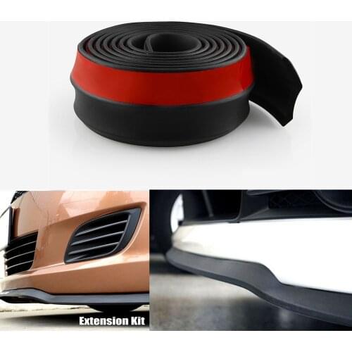 2.5M Car Bumper Protectors Bumper Bars Car Bumper Lip Strip Car Front Bumper Lip Rubber Exterior Mouldings 65mm Width
