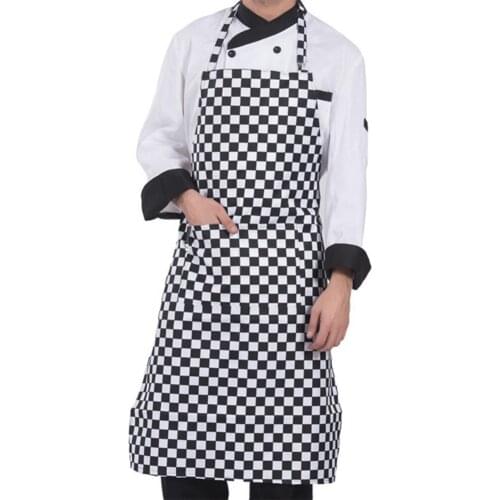 Adjustable Half-length Adult Apron Striped Hotel Restaurant Chef Waiter Apron Kitchen Cook Apron With 2 Pockets Working Apron