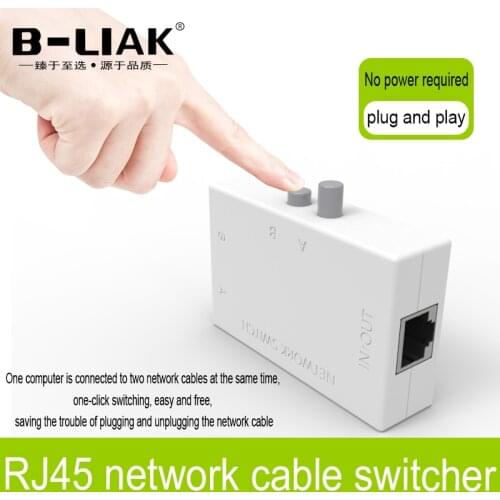 B-LIAK Mini 2 Port RJ45 RJ-45 Network Switch Ethernet Network Box Switcher Dual 2 Way Port Manual Sharing Switch Adapter HUB