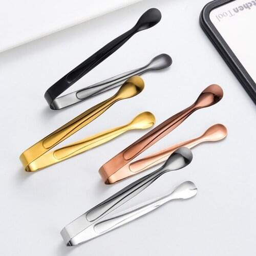 Ice Tongs Sugar Ice Cube Tongs Mini Stainless Steel Kitchen Food Serving Tongs Clips Tea Party Bar Kitchen Accessories