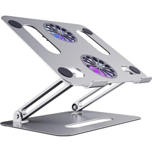 The New Folding Laptop Stand Double-layer Storage Aluminum Alloy with Cooling Fan Laptop Stand Suitable Size 14-17.3 Inches