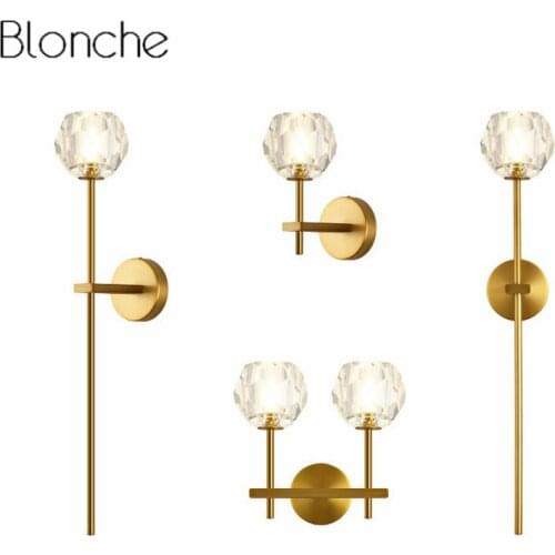 Modern Led Crystal Wall Lamp Light for Bedroom Home Decor Wall Sconce Bedside Lamp Luminaire Indoor K9 Mirror Lighting Fixtures