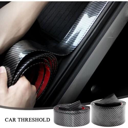 High Quality Car Bumper Sticker Protector Car Door Sill Sticker Carbon Fiber Rubber Body Tape Anti Scratch Scuff Protective Film