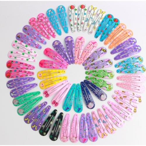 20Pcs/Lot Hair Accessories Candy Color Dripping Hair Clip Princess Barrette Korean Hairclip Cartoon Headdress Hairpins for Girls
