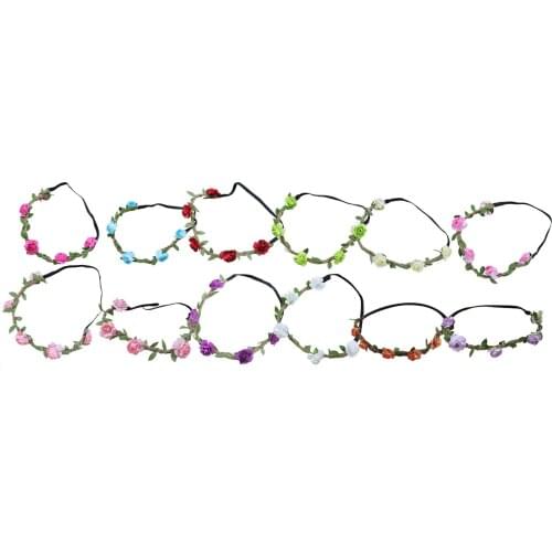 12 PCS Flower Ladies Headbands Colorful Fashion Elegant Vintage Girl Hair Bands Korean Style Tea Party Wedding Womens Turban