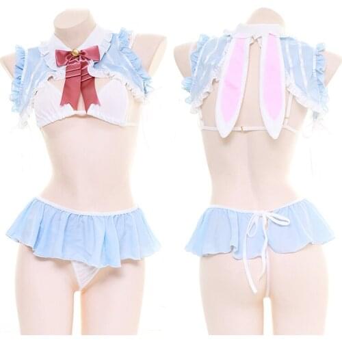 1 set Cute Girls Bikini Suit Bra & Shorts Suit Cosplay Costume Underwear Sleepwear for Women Girl Christmas Gift New