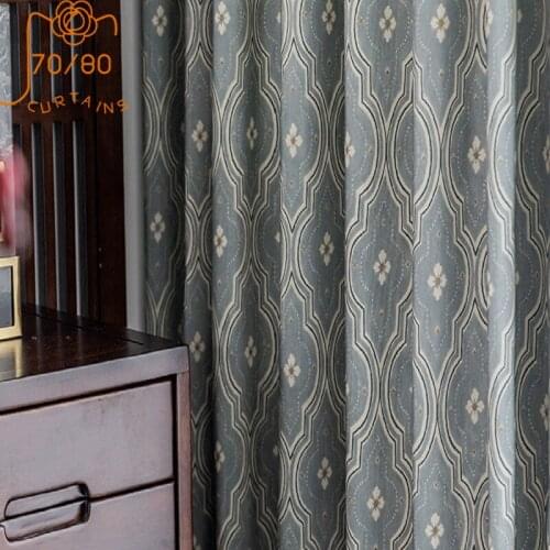 2021 New Modern Curtains for Living Dining Room Bedroom Chinese Simple Printing Curtains Window Tulle Finished Customization