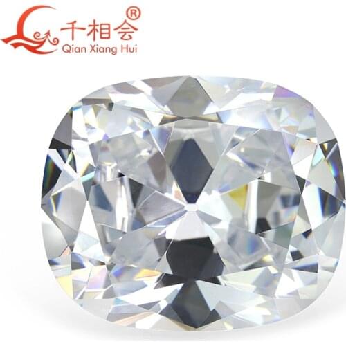 93ct 37*44mm white color cushion shape old Europen cut cubic zirconia loose stone cz stone
