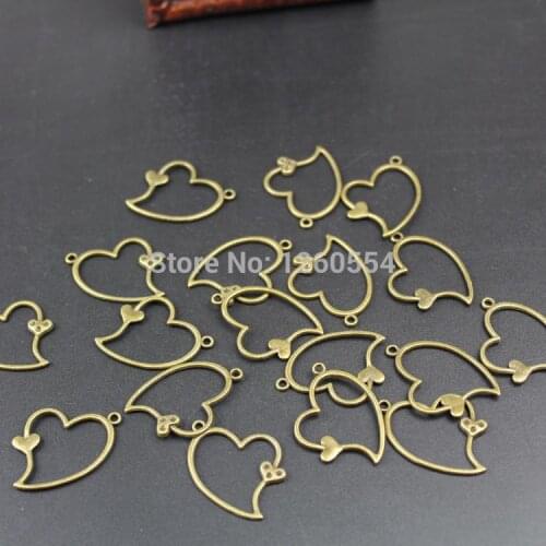 P1578 DIY retro accessories ancient bronze alloy heart