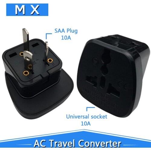 10A AU / UK / US 250V Australian Travel Adapter US To AU One Turn Two Plug Power Converter With Safety Door