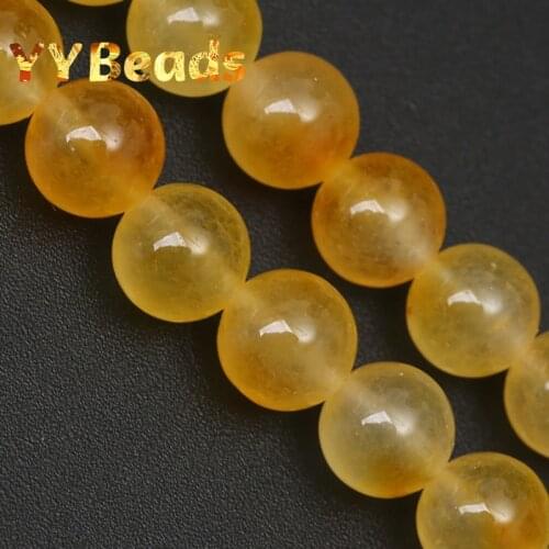 100% Natural Yellow Jades Yellow Jaspers Chalcedony Beads 4-12mm Loose Charm Beads For Jewelry Making DIY Bracelets Earrings 15"