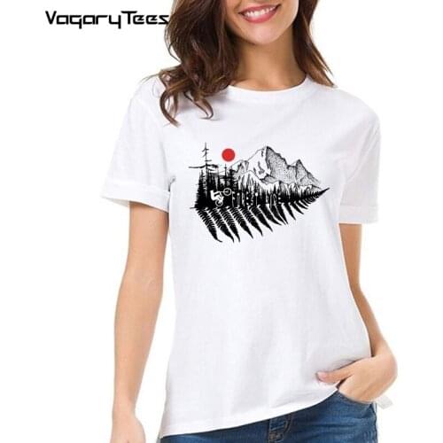 Vagarytees Bicycles Enduro Mountains Print female t shirt Summer women Short Sleeve Creativity Bikes Casual Streetwear tshirt