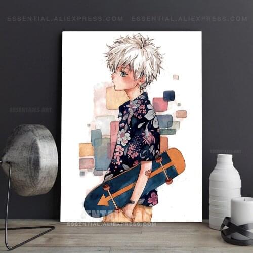 Killua Zoldyck Fashion Anime Canvas Decoration Prints Poster Living Room Pictures Home Decor Bedroom Study Wall Art Painting