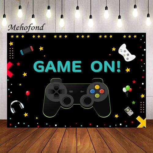 Mehofond Video Game Photography Background Retro Gaming Game On Party Kids Boy Birthday Party Baby Shower Backdrop Photo Studio