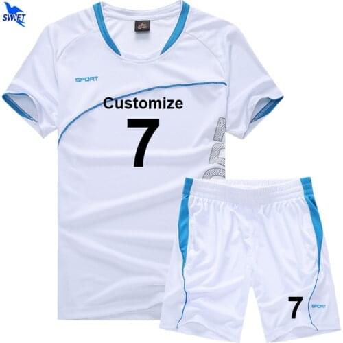 Mens Boys Football Jersey Suit team sport training soccer jersey set kids custom name number logo breathable short sleeve kits