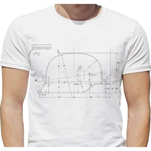 Ww2 German Helmet Patent Print T-Shirt - Wwii German Stahlhelm Summer 2019 Short Sleeve Plus Size Print Men Summer T Shirt