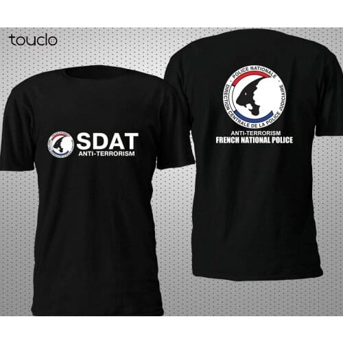 New Fashion Men Tee Shirt NEW FRENCH POLICE SDAT ANTI TERRORISM MILITARY T SHIRT