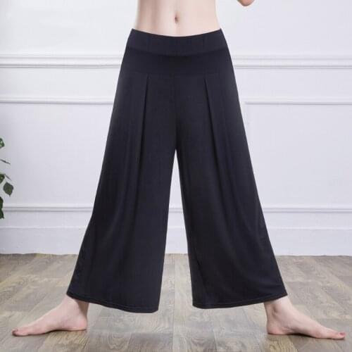 New Belly Dance Pants Women Modern Dance Practice Clothes Black/Red Classical Long Pants Oriental Dance Training Costume DQL1443