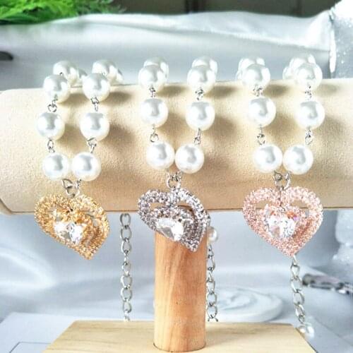 New Love Zircon Pet Pearl Necklace Small and Medium-Sized Dogs And Cats Adjustable High-End Jewelry Collars Pet Products