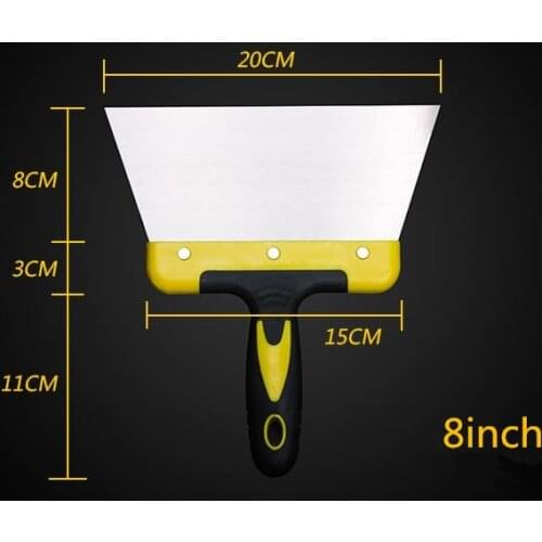 4/6/8/14/16 inch Drywall Putty Knife Construction Tools Stainless Steel Mirror Polish Blade Putty Knife Paint Scraper Practical