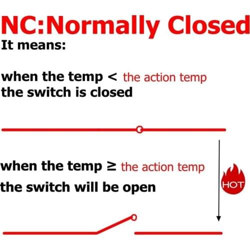 NTC Thermostat KSD9700 Metal Temperature Switch 5A Normally Open Closed 40 45 50 55 60 65 70 75 80 85 90 95 100 105 degree