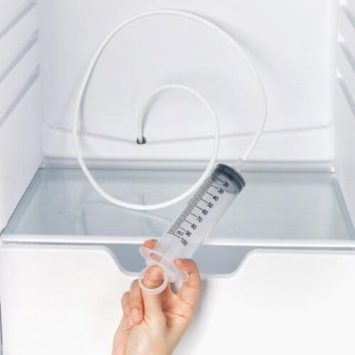 Portable Refrigerator Drain Cleaning Dredge Tool Drain Hole Kit Wash Brush Suction Syringe Hose Home Device Cleaner Sticks