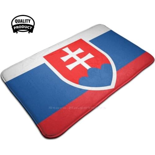 Slovakian Flag Soft House Family Anti-Slip Mat Rug Carpet Slovakian Flag Slovakia Europe