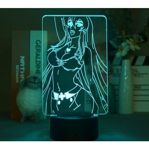 Kids Night Light 3D LED Desk Lamp USB Powered Nightlight APP Control Akame Ga Kill Esdeath Holidays Birthday Gift Bedroom Decor