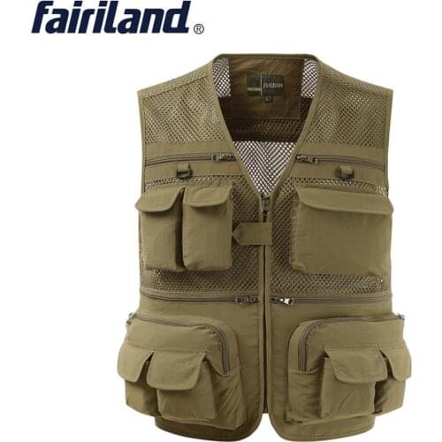Outdoor Fishing Vests Adjustable Mutil-Pocket Packs Mesh Jackets Photography Hiking Vest Quick-drying Hunting Travel Jackets