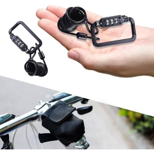 Bicycle Password Device Lock Anti-Theft Lock Durable 3 Number Long Spring Wire Bike Motorcycle Riding Safety Tool
