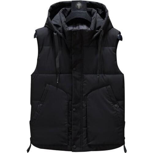 Winter Vest Men Plus Size 7XL 8XL 9xl 10xl Casual Winter Sleeveless Jacket Male Hooded Thick Warm Parka Jacket Waistcoat Men