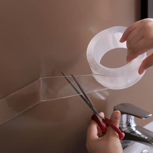 1M Gel Grip Tape Magic Tape Removable Double Sided Tapes Multi-function Seamless Transparent Tapes Water Washed 1 roll