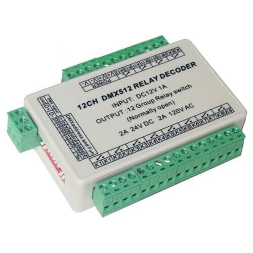 12CH DMX 512 RELAY LED Controller 12channel OUTPUT Decoder Switch DMX-RELAY-12CH