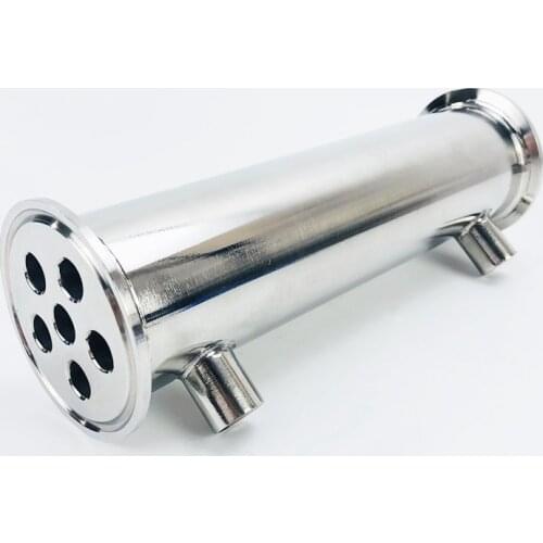 2"(51mm)OD64, Sanitary Dephlegmator/ Distillation Condenser,1/4" Female Thread, 6 Pipes Inside ID 8mm,Lenght 200mm,Reflux,SS304